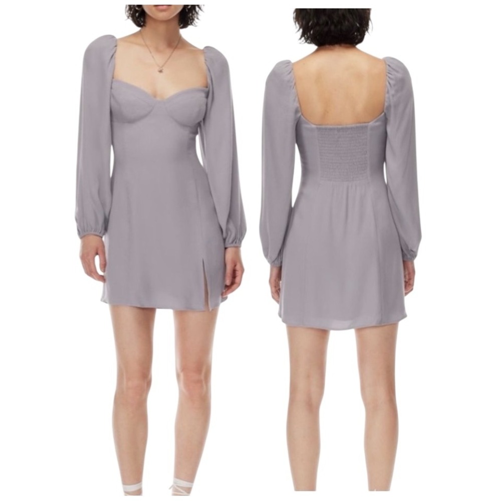 Aritzia Wilfred Novella Lavender Long Sleeve Mini Dress Size 6